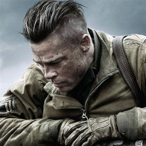 brad pitt fury haircut